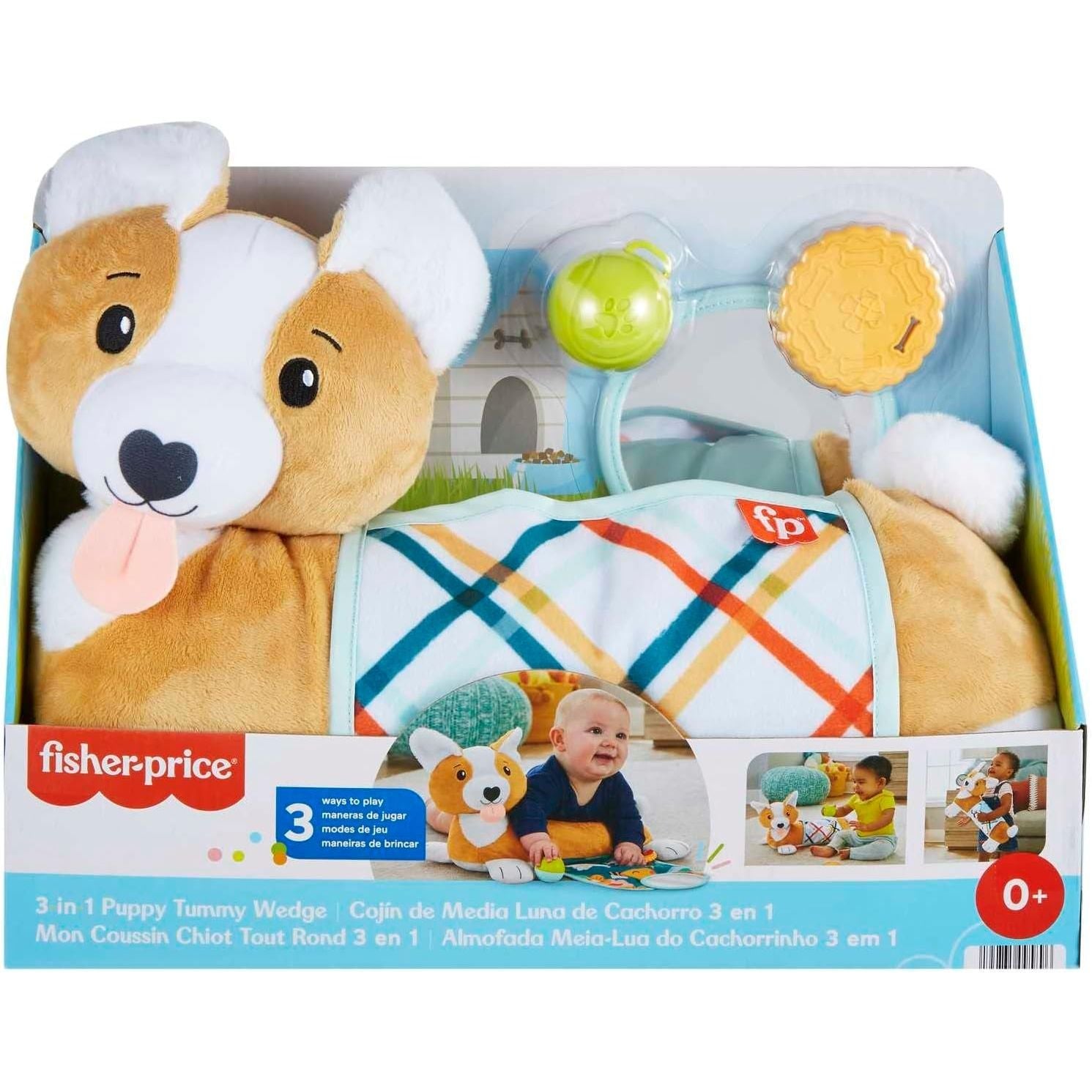 Fisher Price Cuscino Corgi Tummy Time 3 in 1