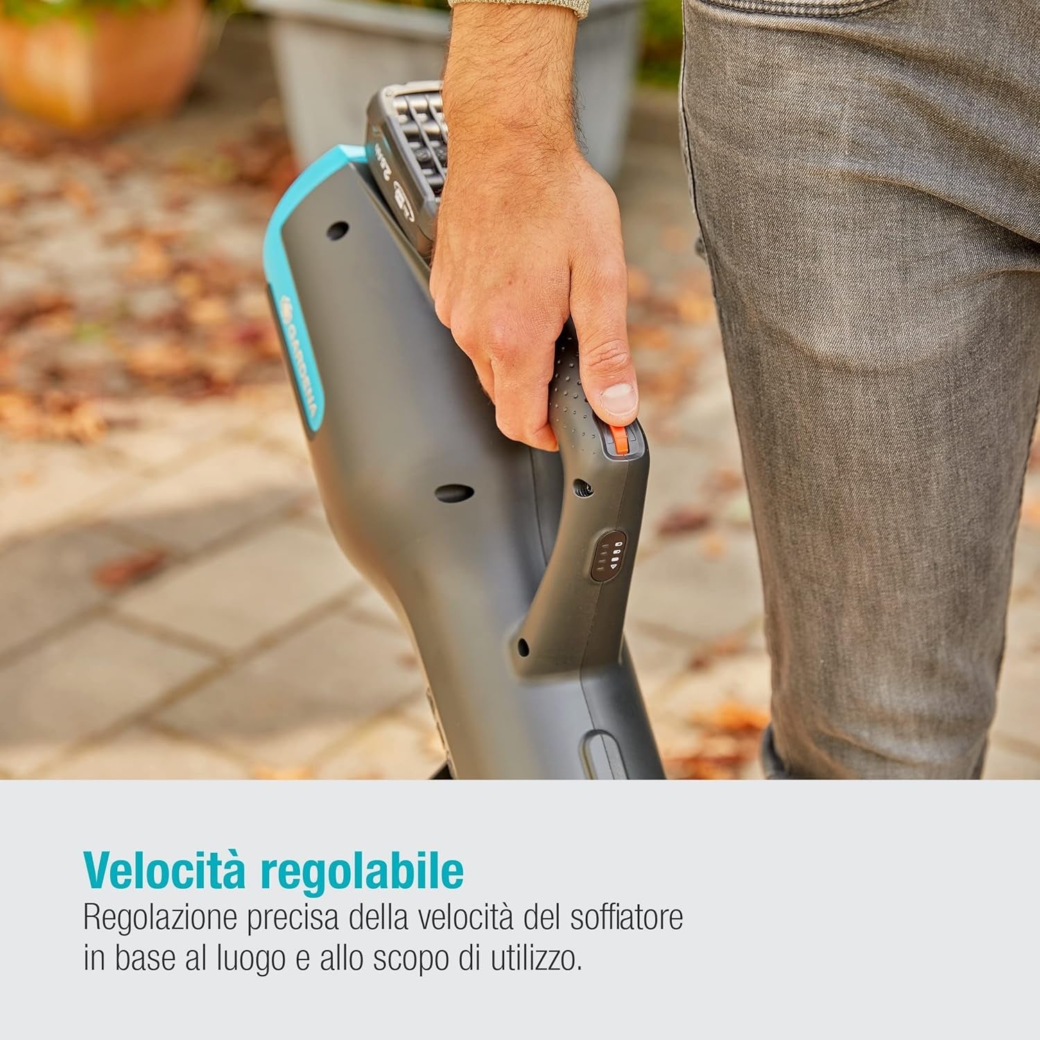 Gardena Soffiatore A Batteria PowerJet 18V Potente e Compatto Con Batteria Da 2,5 Ah