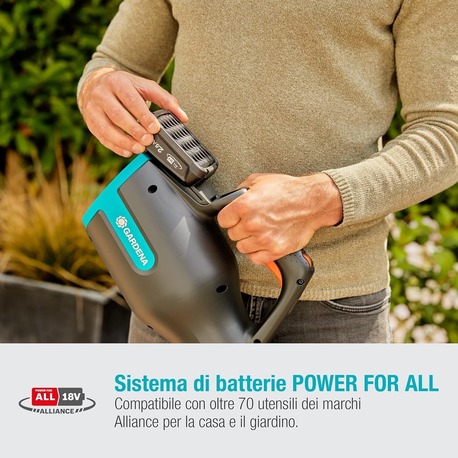 Gardena Soffiatore A Batteria PowerJet 18V Potente e Compatto Con Batteria Da 2,5 Ah