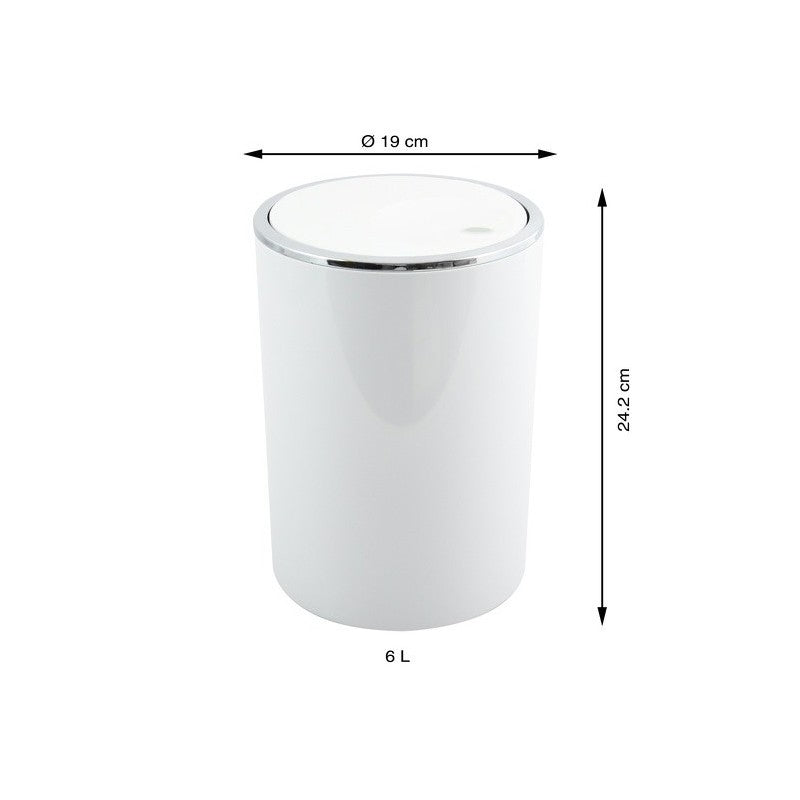 Spirella Kamaka Pattumiera ribaltabile, Capacità 6L, Bianco