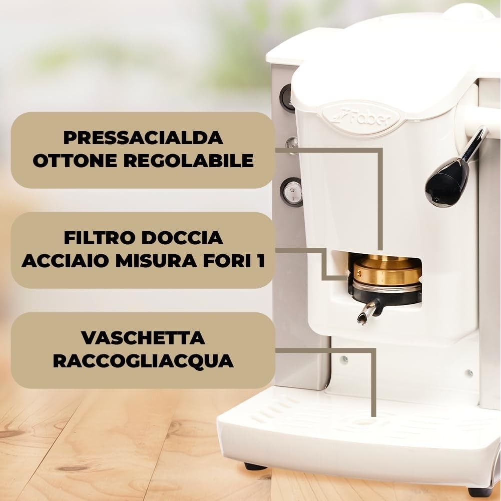 FABER MACCHINA DA CAFFE' SLOT PLAST BASIC TELAIO BIANCO/GRIGIO GARANZIA UFFICIALE ITALIA 2 ANNI