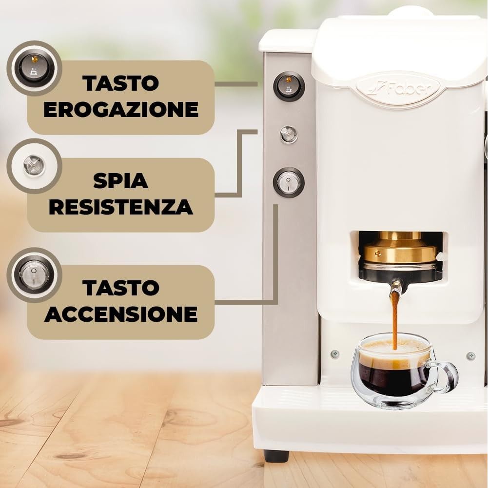 FABER MACCHINA DA CAFFE' SLOT PLAST BASIC TELAIO BIANCO/GRIGIO GARANZIA UFFICIALE ITALIA 2 ANNI
