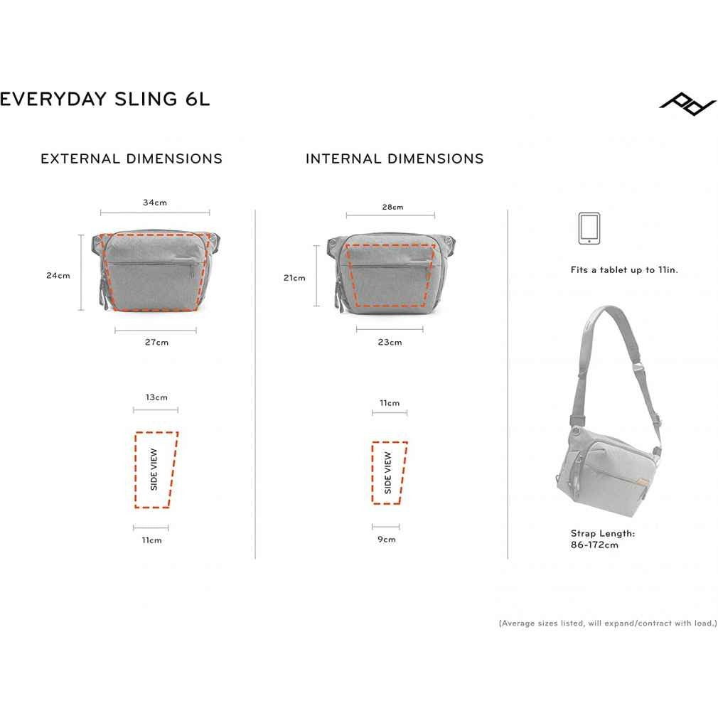 PEAK DESIGN BEDS 6 AS 2 Everyday Sling 6L v2 - Ash
