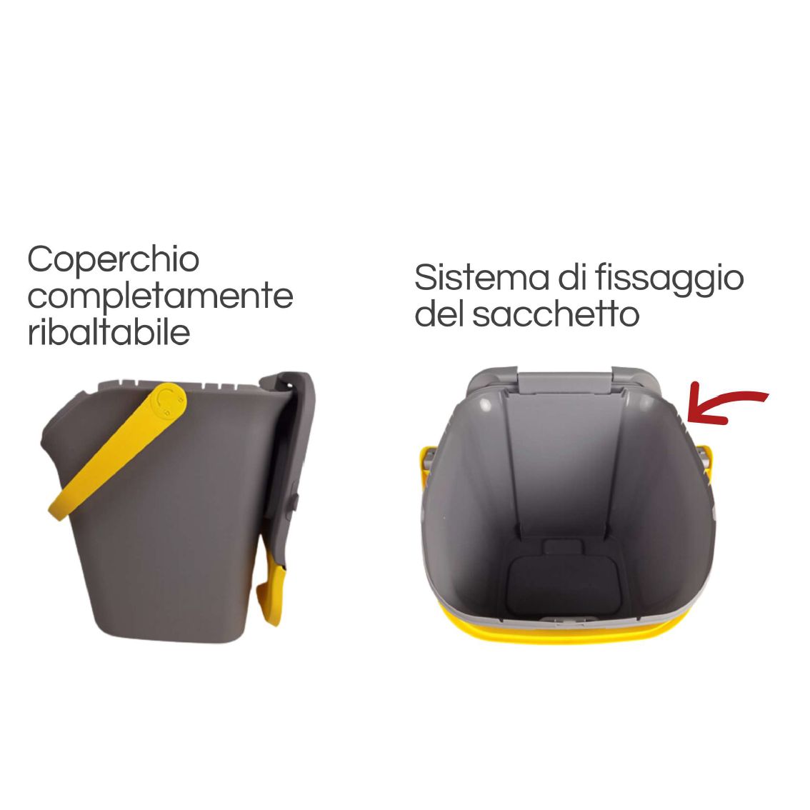 Stefanplast Tris Pattumiere Raccolta Differenziata 28 Lt Con Doppia Apertura