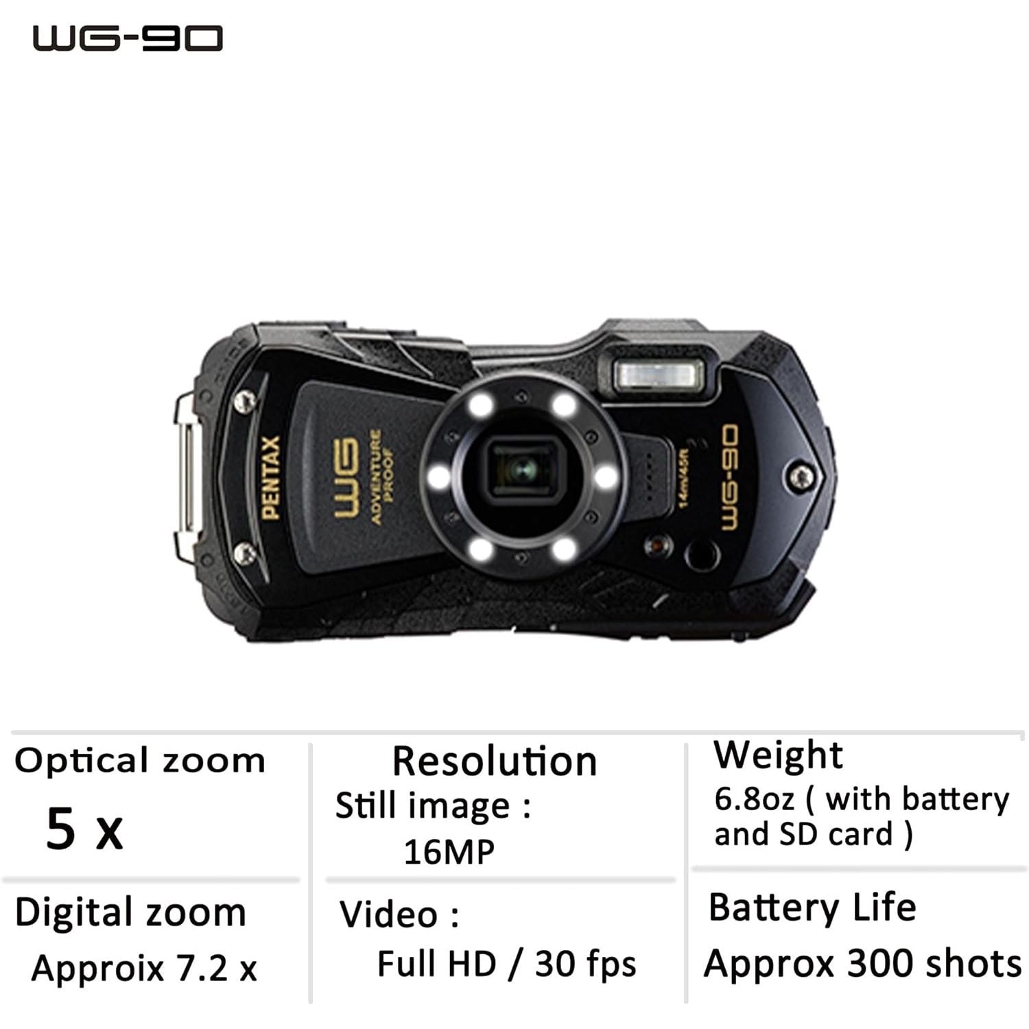 RICOH WG-90 BLACK GARANZIA ITALIA FOWA 2 ANNI