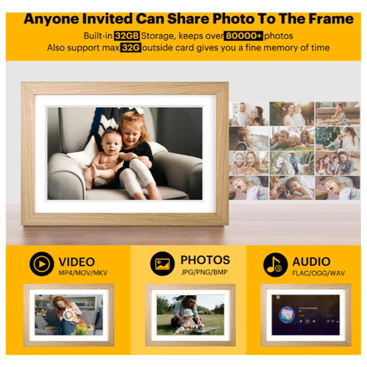 KODAK CORNICE DIGITALE 15" WI-FI WOOD GARANZIA UFFICIALE ITALIA 2 ANNI