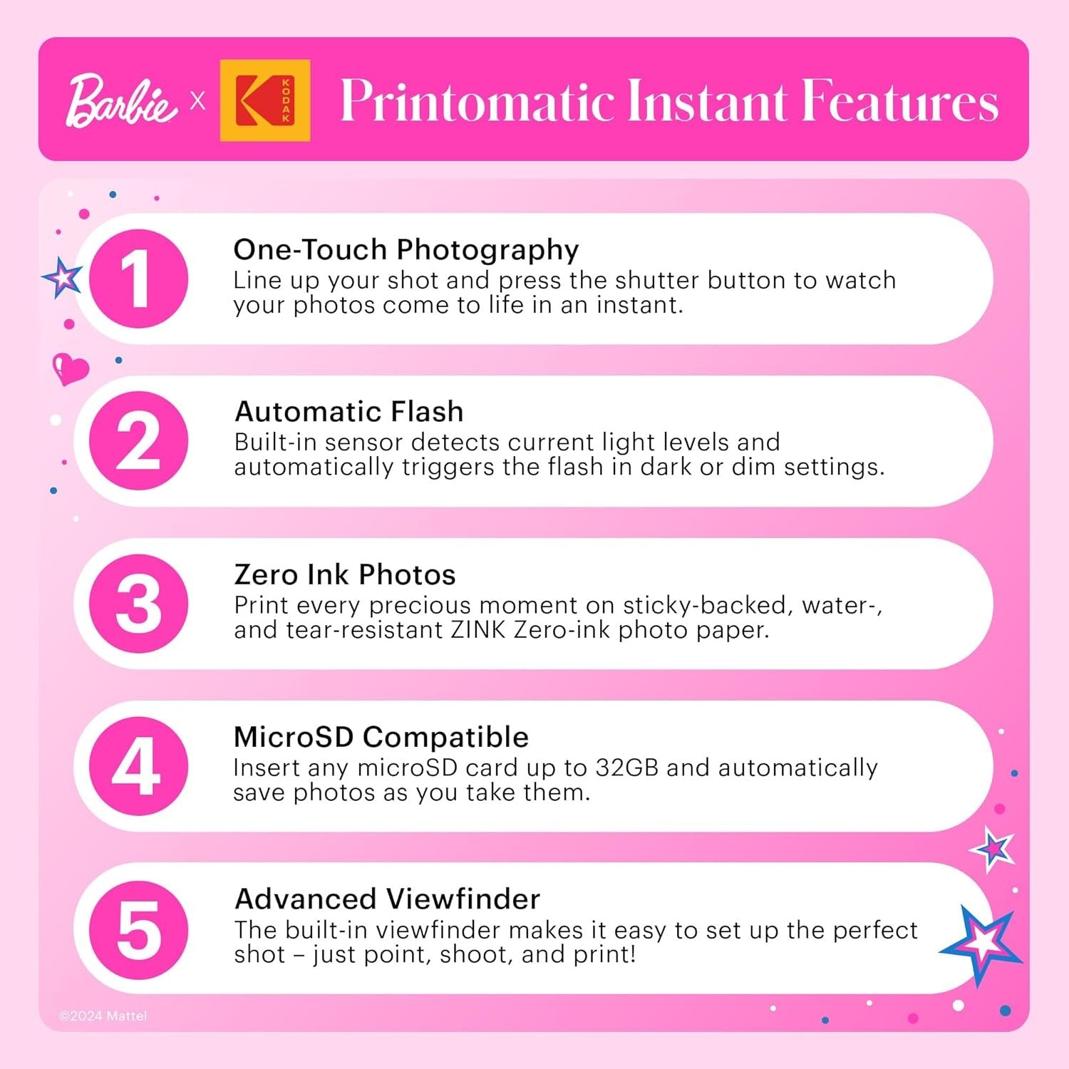 KODAK PRINTOMATIC BARBIE CAMERA 1 GARANZIA POLYPHOTO 2 ANNI ITALIA