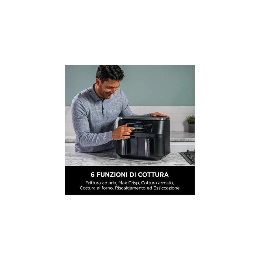 SHARK NINJA FRIGGITRICE AD ARIA DUAL ZONE DA 7,6L - GARANZIA UFFICIALE ITALIA 2 ANNI