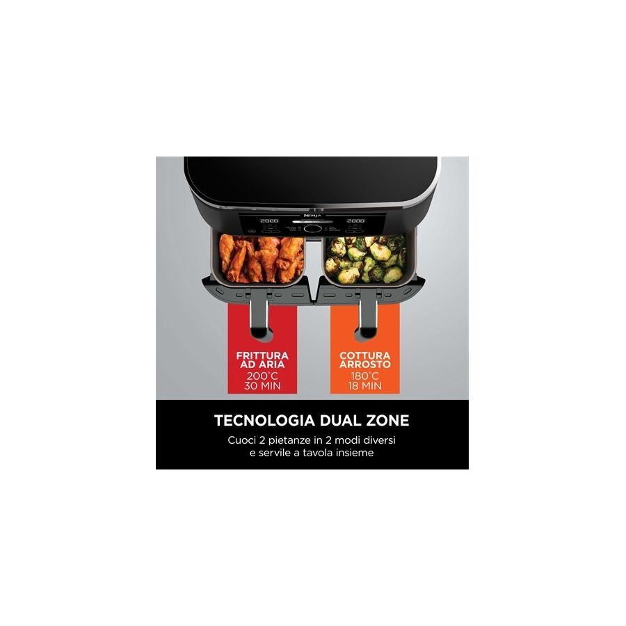 SHARK NINJA FRIGGITRICE AD ARIA DUAL ZONE DA 7,6L - GARANZIA UFFICIALE ITALIA 2 ANNI