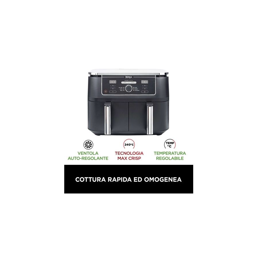 SHARK NINJA FRIGGITRICE AD ARIA DUAL ZONE DA 9,5L - GARANZIA UFFICIALE ITALIA 2 ANNI