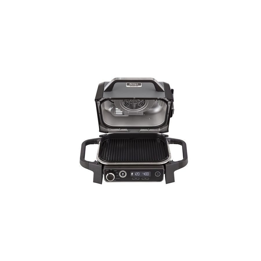 SHARK NINJA BARBECUE ELETTRICO CON AFFUMICATORE WOODFIRE - GARANZIA UFFICIALE ITALIA 2 ANNI