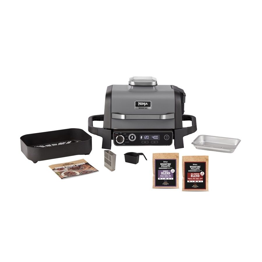 SHARK NINJA BARBECUE ELETTRICO CON AFFUMICATORE WOODFIRE - GARANZIA UFFICIALE ITALIA 2 ANNI