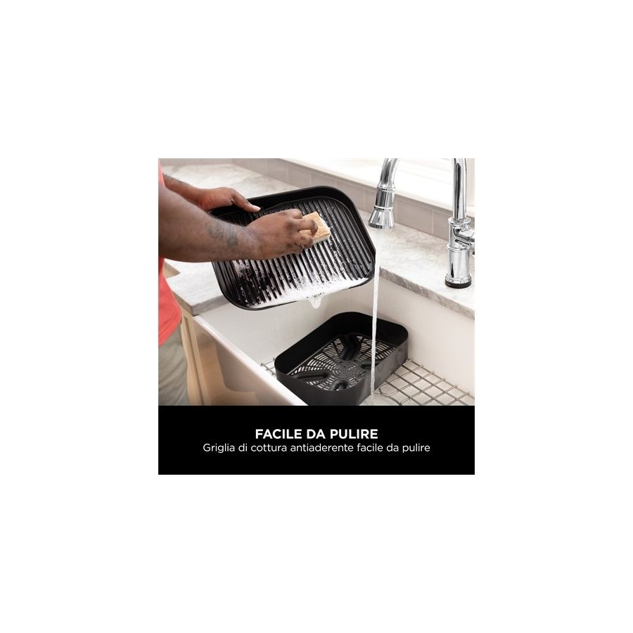 SHARK NINJA BARBECUE ELETTRICO CON AFFUMICATORE WOODFIRE - GARANZIA UFFICIALE ITALIA 2 ANNI