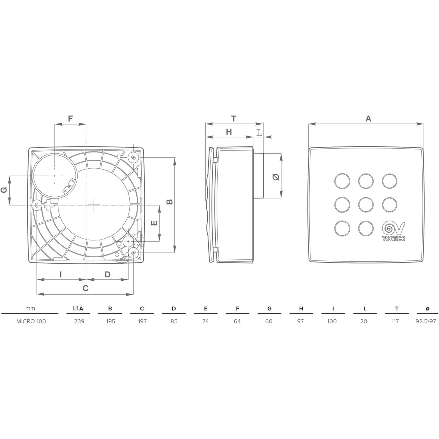 Vortice Aspiratore Centrifugo Da Condotto 11936 Micro 100