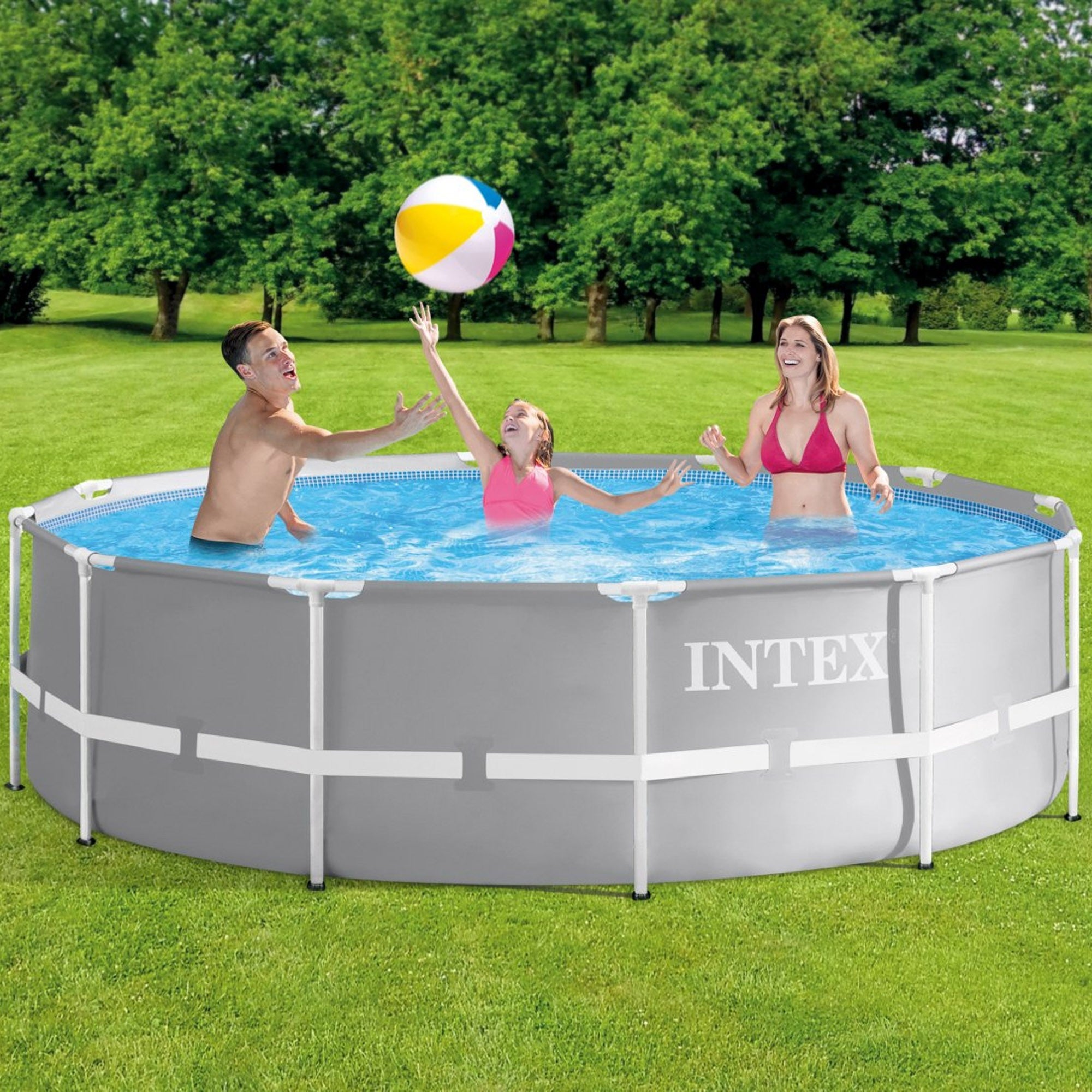 Intex Piscina Prisma Frame 366x99 Cm Con Pompa Filtro E Scaletta Doppia