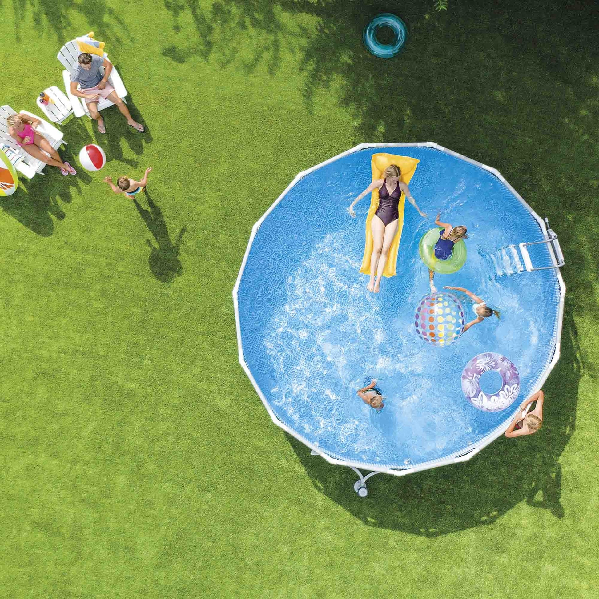 Intex 26726NP Piscina Prisma Frame 457x122 Cm Con Pompa Filtro, Scaletta Doppia, Telo Base E Copertura