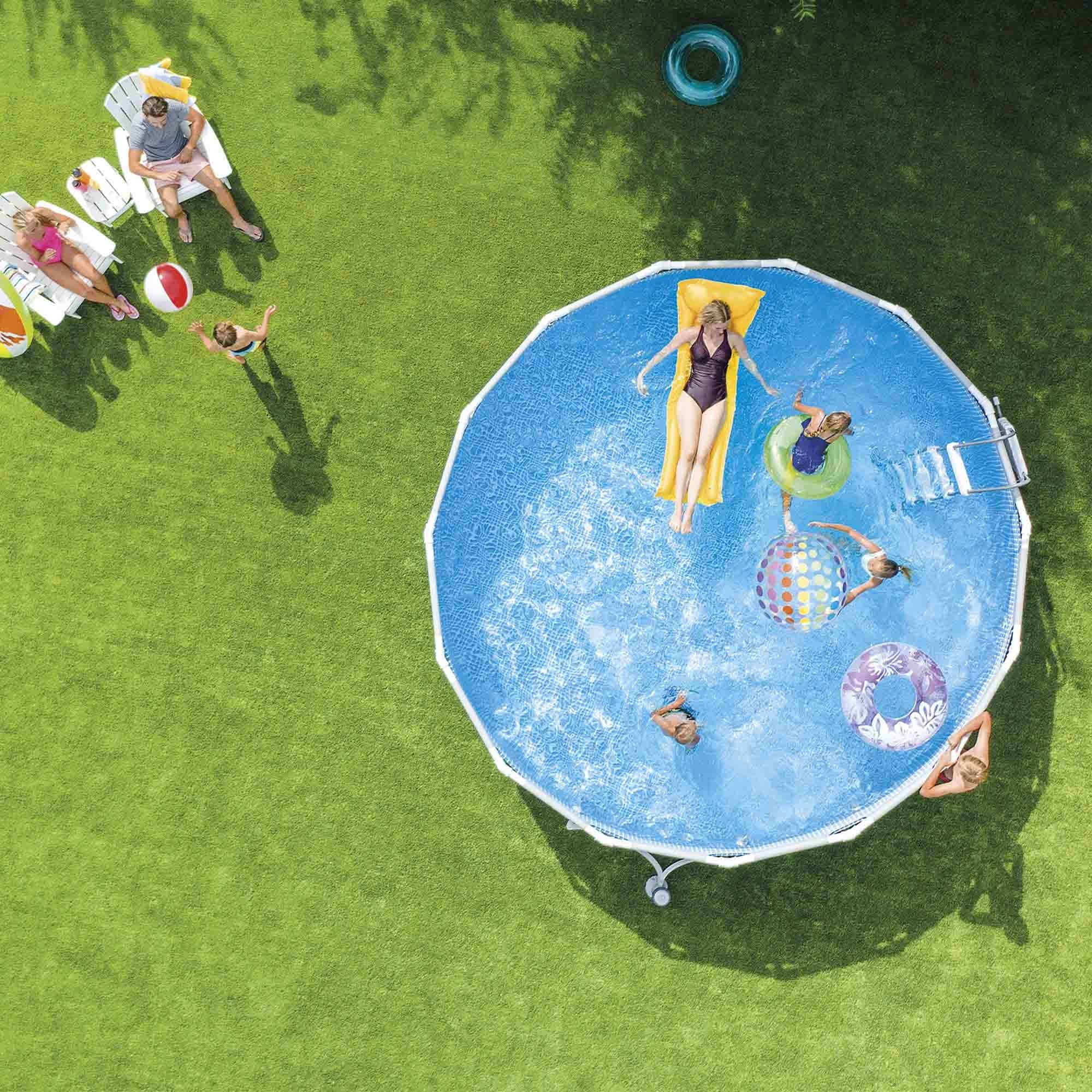 Intex 26726NP Piscina Prisma Frame 457x122 Cm Con Pompa Filtro, Scaletta Doppia, Telo Base E Copertura