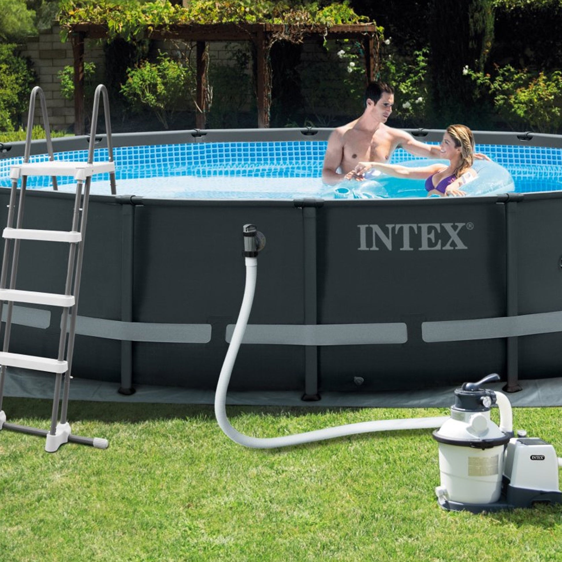 Intex 26330 Piscina Ultra Xtr Frame  Cm 549x132 Con Pompa A Sabbia, Scaletta Doppia, Telo Base E Copertura