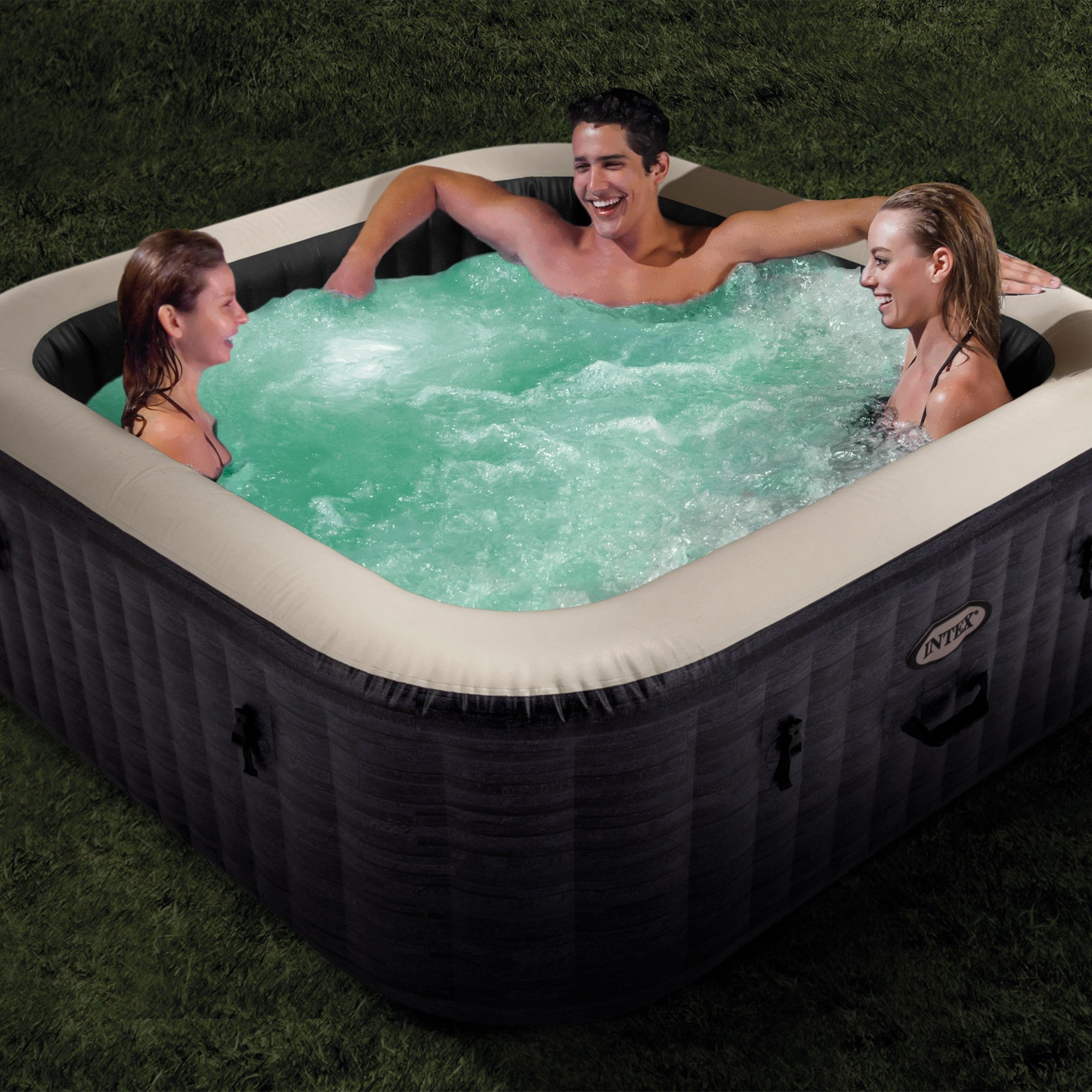 Intex 28450 Piscina Spa Idromassaggio Greystone Deluxe 4 posti  Cm 173x173x71