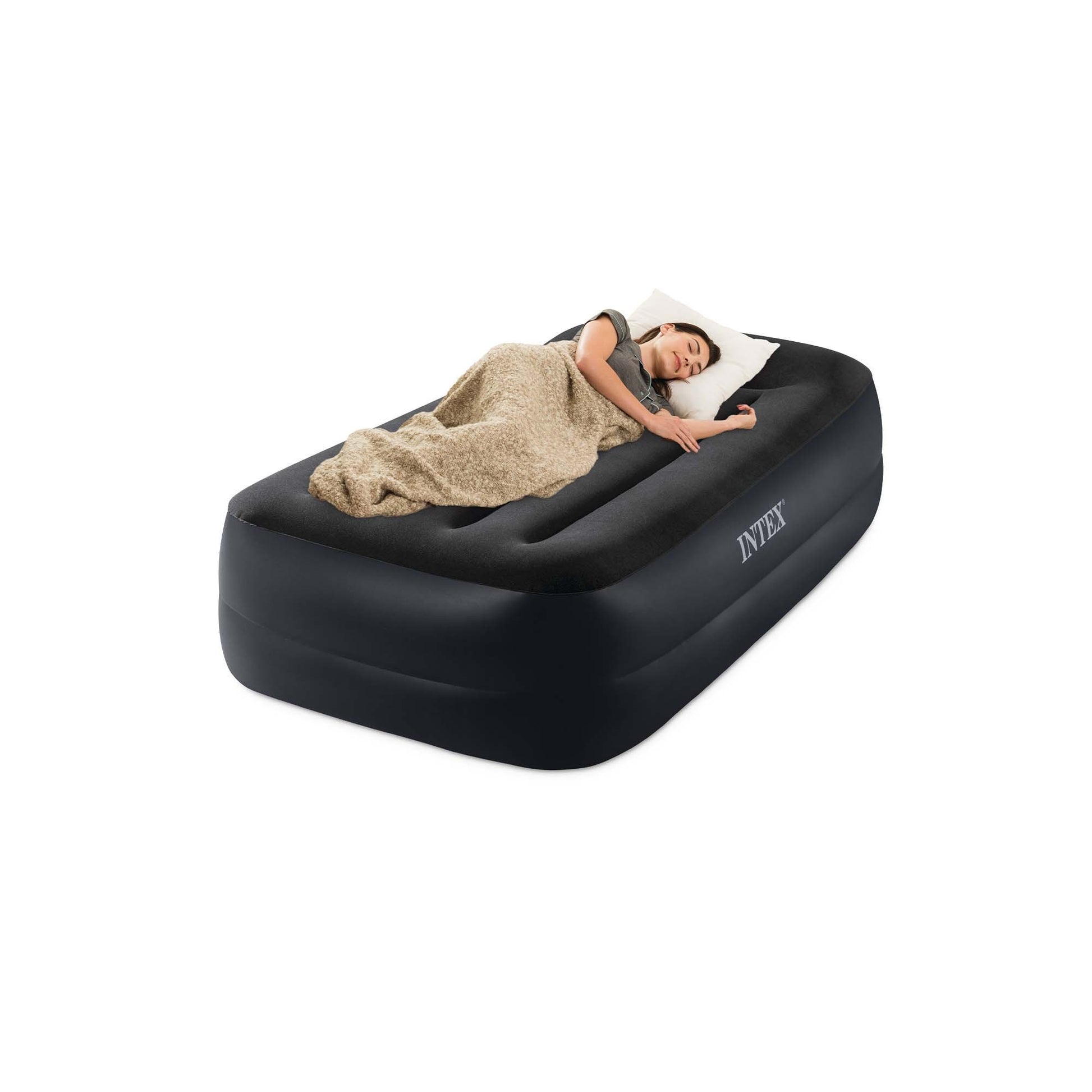 Intex Materasso Airbed Dura-Beam Pillow Rest Raised con Pompa Elettrica Incorporata