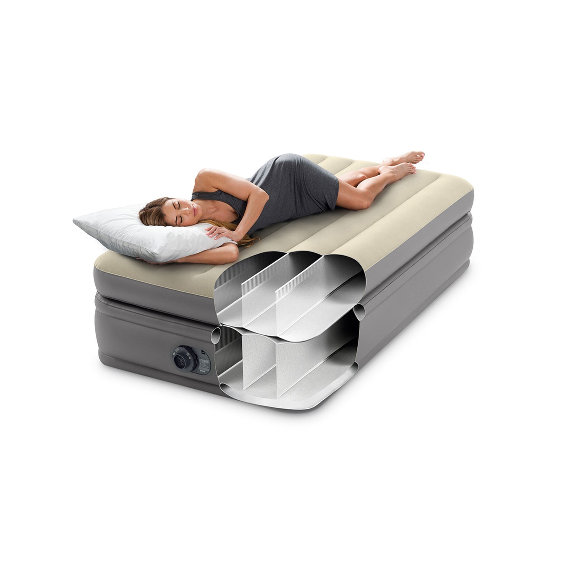 Intex Materasso Airbed Dura-Beam Prime Comfort Elevated con Pompa Elettrica Incorporata