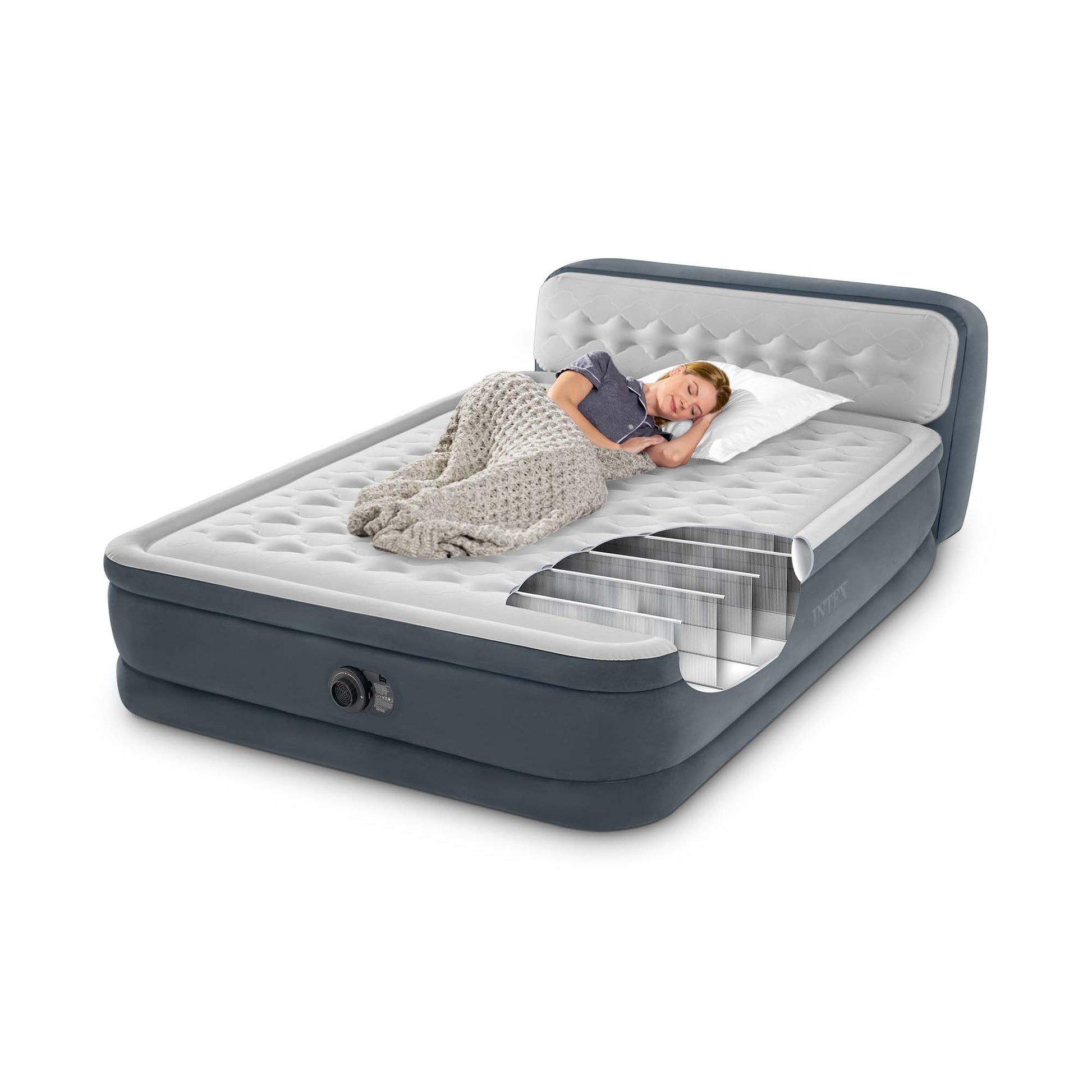 Intex 64448 Airbed Dura-Beam Ultra Plush Headboard 152cm x 236cm x 86cm