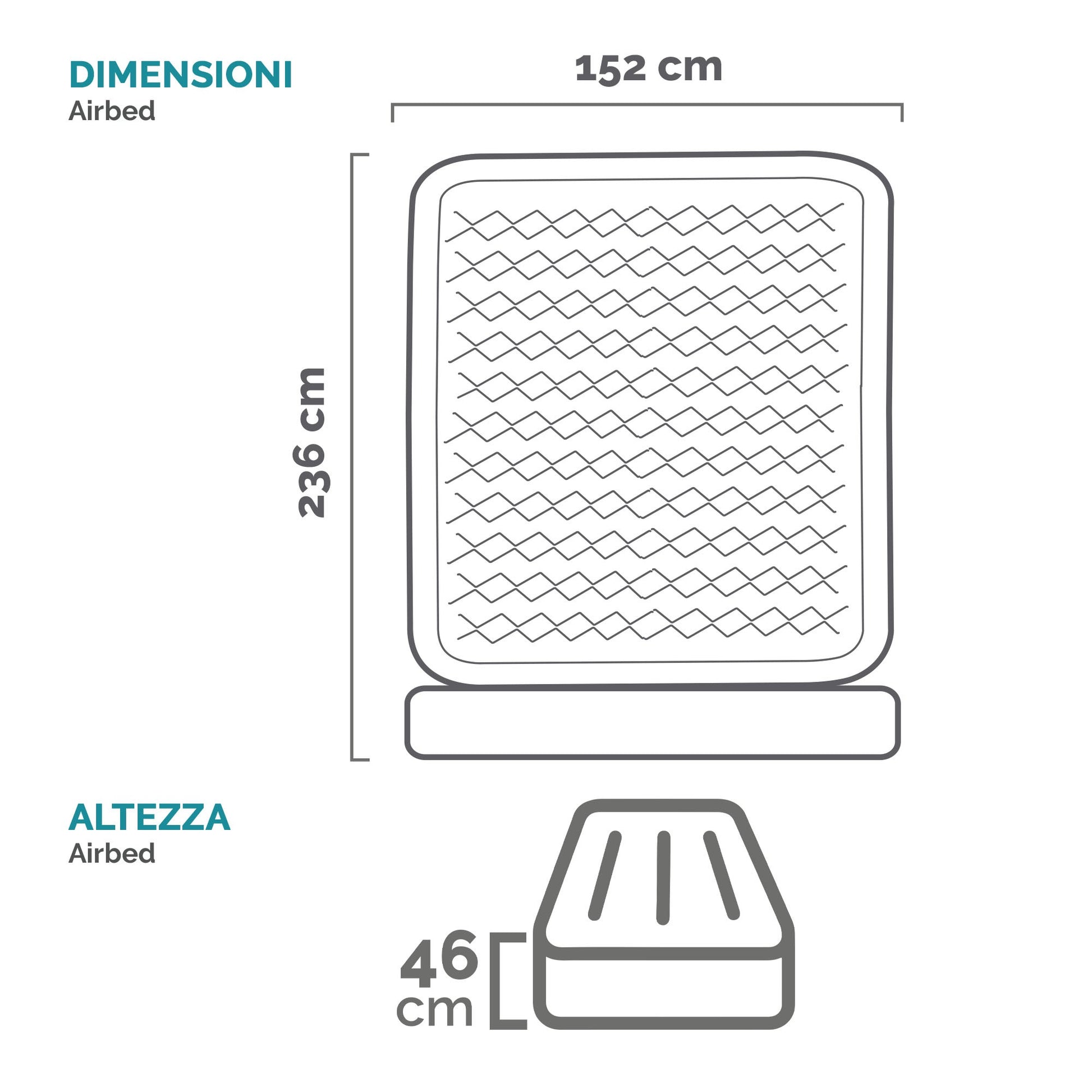 Intex 64448 Airbed Dura-Beam Ultra Plush Headboard 152cm x 236cm x 86cm