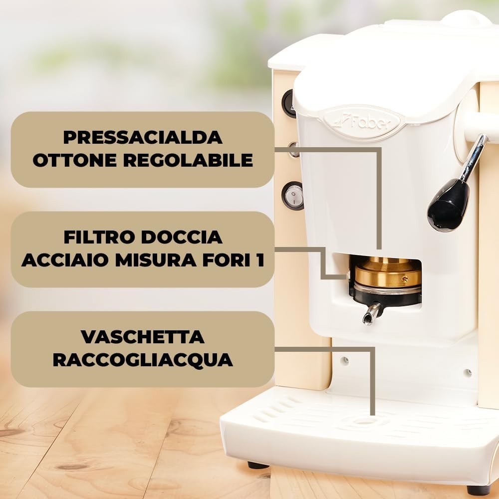 FABER MACCHINA DA CAFFE' SLOT PLAST BASIC TELAIO AVORIO GARANZIA UFFICIALE ITALIA 2 ANNI
