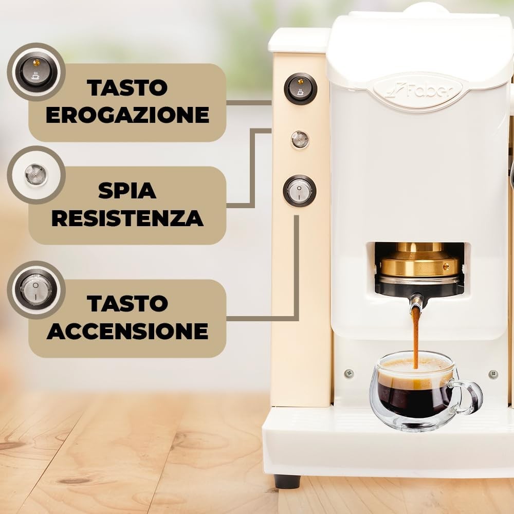 FABER MACCHINA DA CAFFE' SLOT PLAST BASIC TELAIO AVORIO GARANZIA UFFICIALE ITALIA 2 ANNI