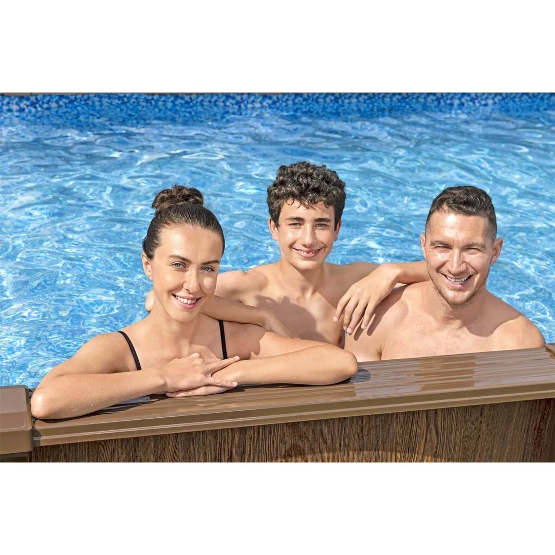 Bestway 561CW Piscina Hydrium Ovale Grafica Legno 7.32x3.66x1.32mt