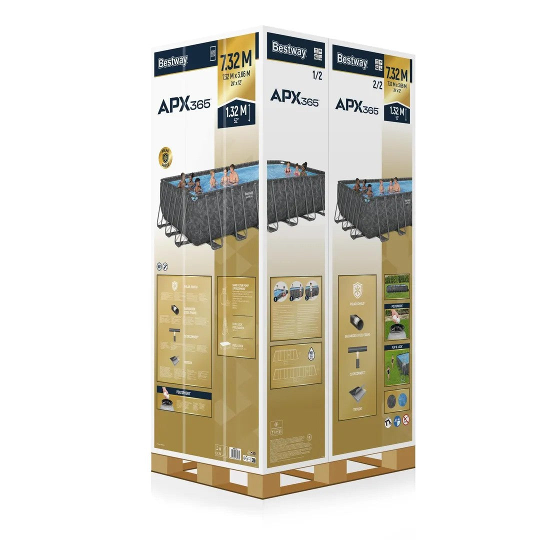 Bestway 561KG Set piscina fuori terra APX 365 da 732x366x132 cm