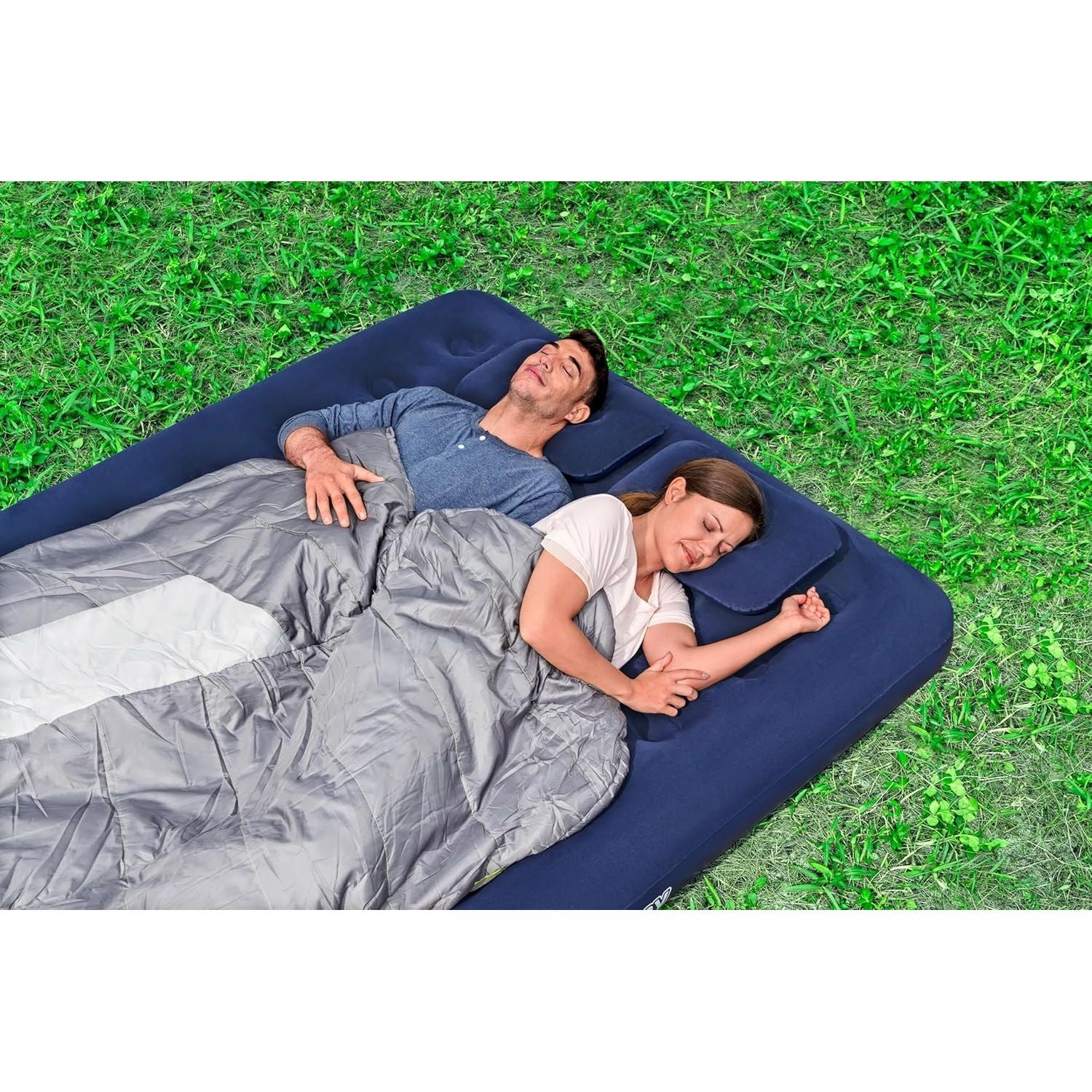Bestway 67374 Airbed Pvc Blu Floccato Matrimoniale Plus Cm.203X152X22