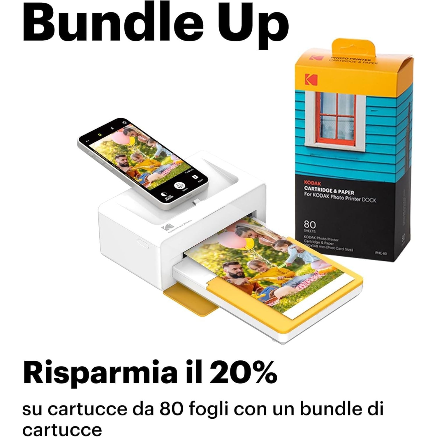 Kodak Stampante PD460 Dock PLUS 10X15cm + 10 foto incluse Garanzia Ufficiale Italia 2 Anni