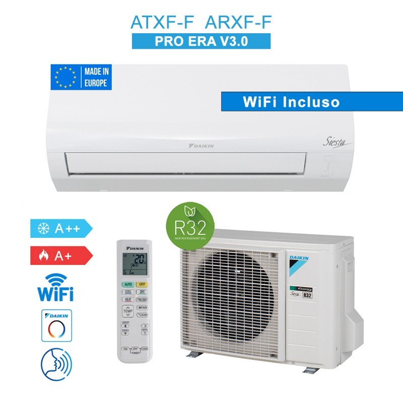 Daikin Condizionatore Climatizzatore WiFi Siesta ProEra 3.0 Inverter R32 Bianco Wifi Incluso