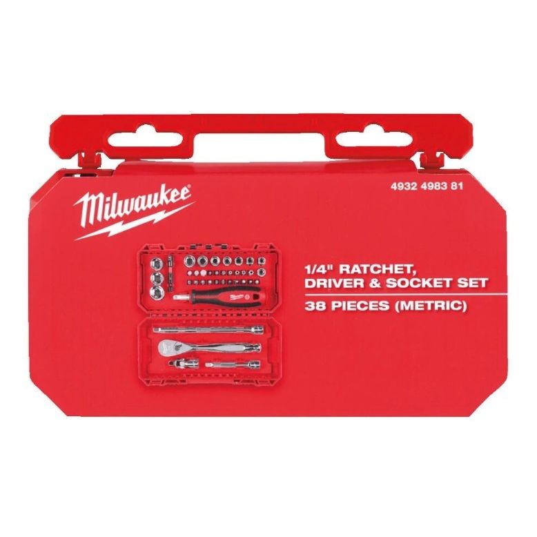 Milwaukee Set di Cricchetto 1/4 e 38 Bussole