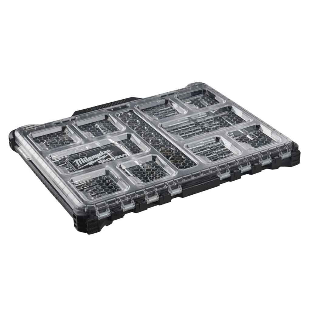 Milwaukee Set Metrico Di Cricchetto E Bussole Da1/4" & 1/2" In Packout™ Organiser Slim - 63 Pezzi
