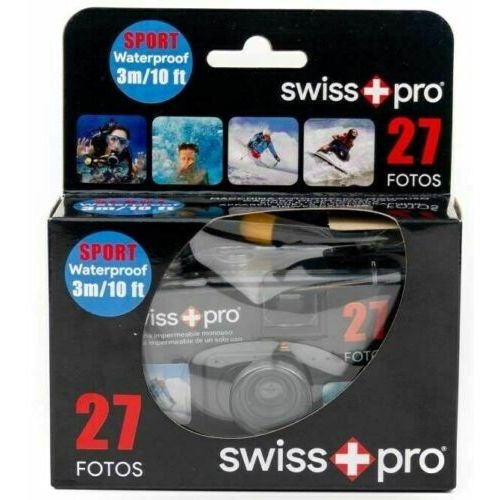 Swiss-Pro Fotocamera Usa e Getta Flash 27 foto a colori Waterproof - Pellicola Scaduta !