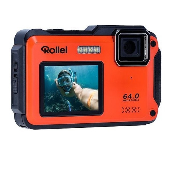 ROLLEI SPORTSLINE 64 SELFIE ORANGE DIGITAL CAMERA - GARANZIA 2 ANNI UFFICIALE ITALIA