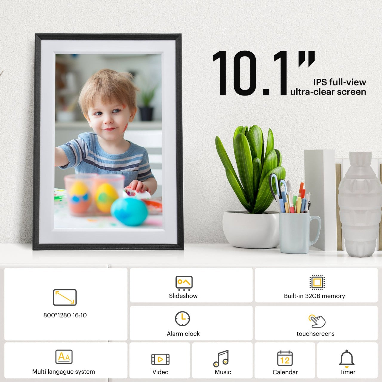 KODAK RCF1018 CORNICE DIGITALE 10" WI-FI BLACK GARANZIA UFFICIALE ITALIA 2 ANNI