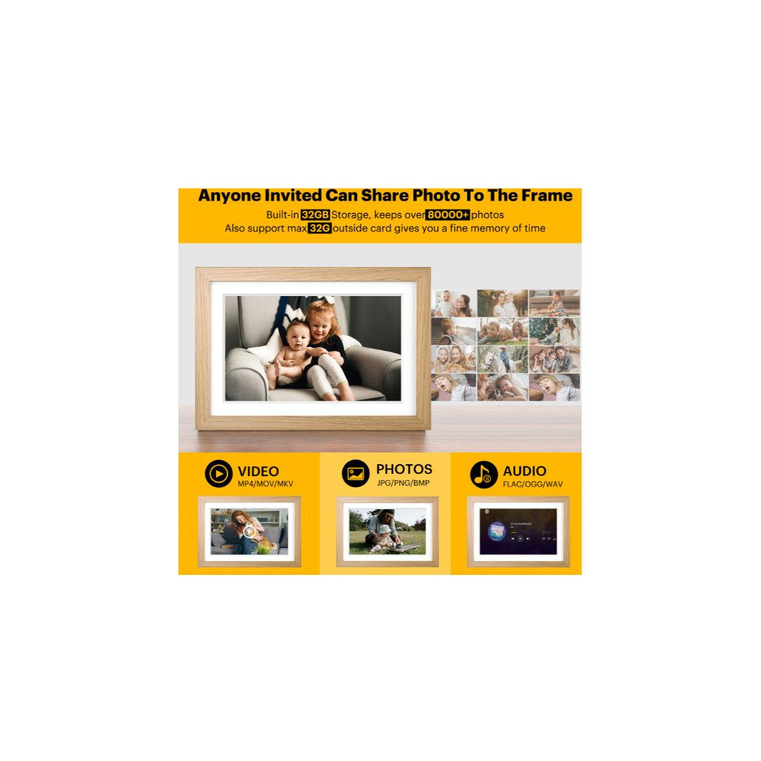 KODAK RCF1018 CORNICE DIGITALE 10" WI-FI WOOD GARANZIA UFFICIALE ITALIA 2 ANNI