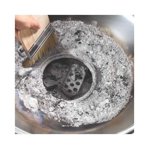 Ompagrill Barbecue A Carbonella Con Coperchio e Carrello Con Doghe In Legno Massello