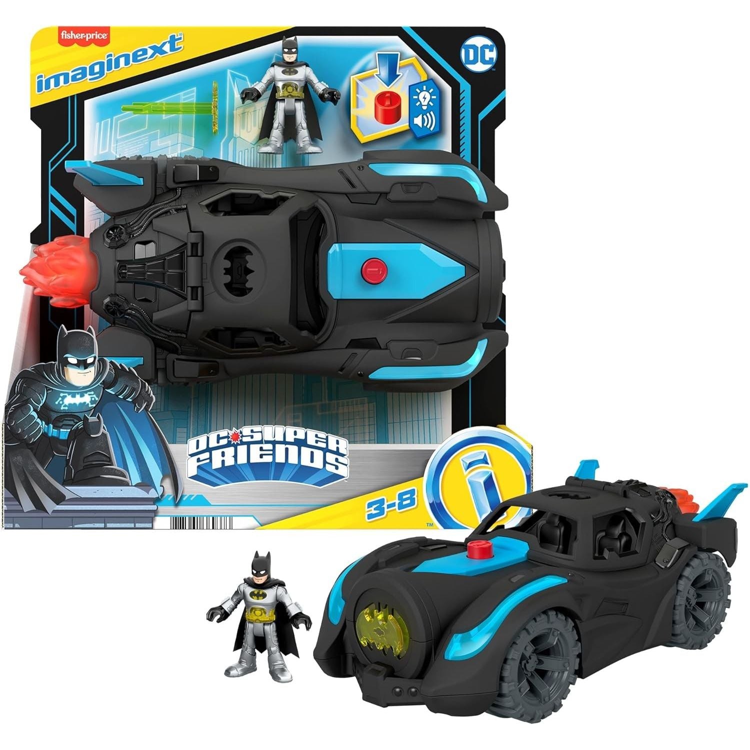 Imaginext DC Super Friends - Batmobile Luci e Suoni