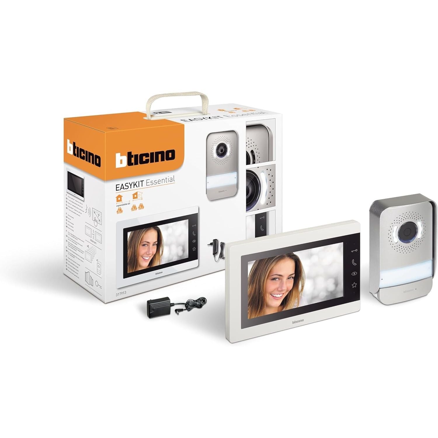 BTicino Videocitofono 2 Fili Mono-Bifamiliare Easykit Essential