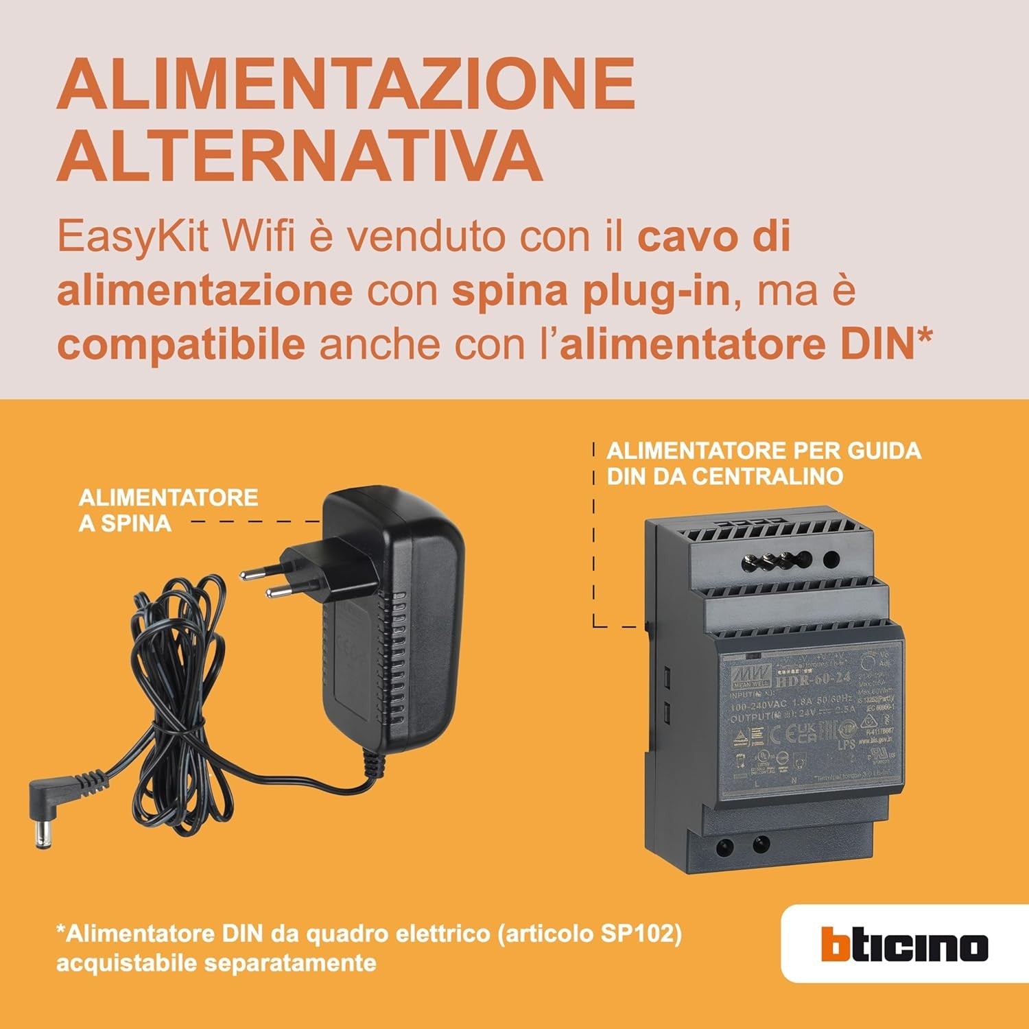 BTicino Videocitofono WiFi Monofamiliare Plug-In 2 Fili Espandibile Bifamiliare