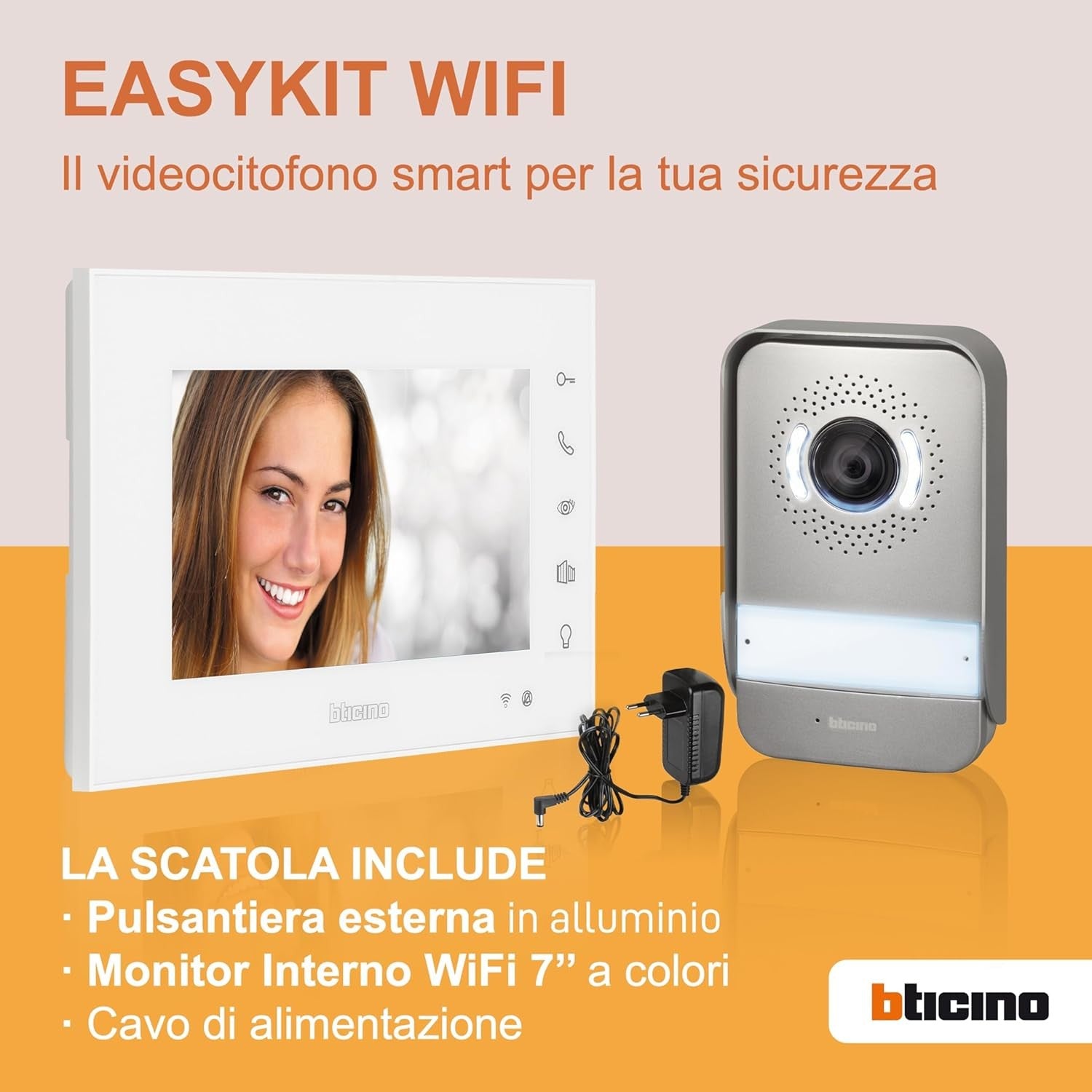 BTicino Videocitofono WiFi Monofamiliare Plug-In 2 Fili Espandibile Bifamiliare