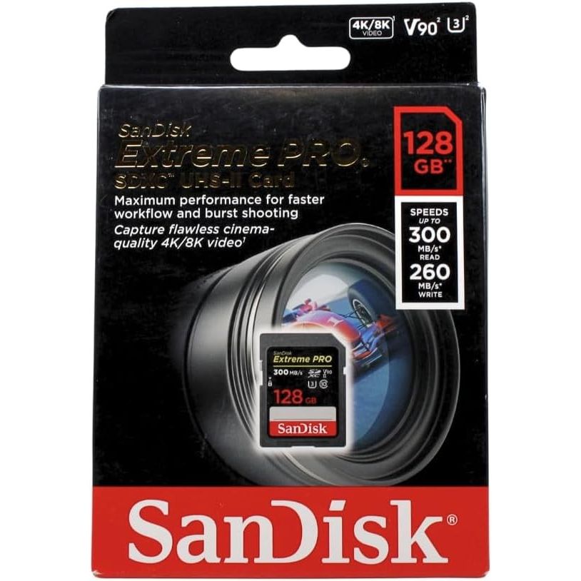 SanDisk SDXC Extreme PRO UHS-II (128GB) 300MB/S  V90 GARANZIA ITALIA 5 ANNI