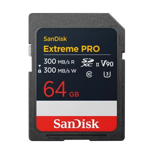SanDisk SDXC Extreme PRO UHS-II (64GB) 300MB/S  V90 GARANZIA ITALIA 5 ANNI