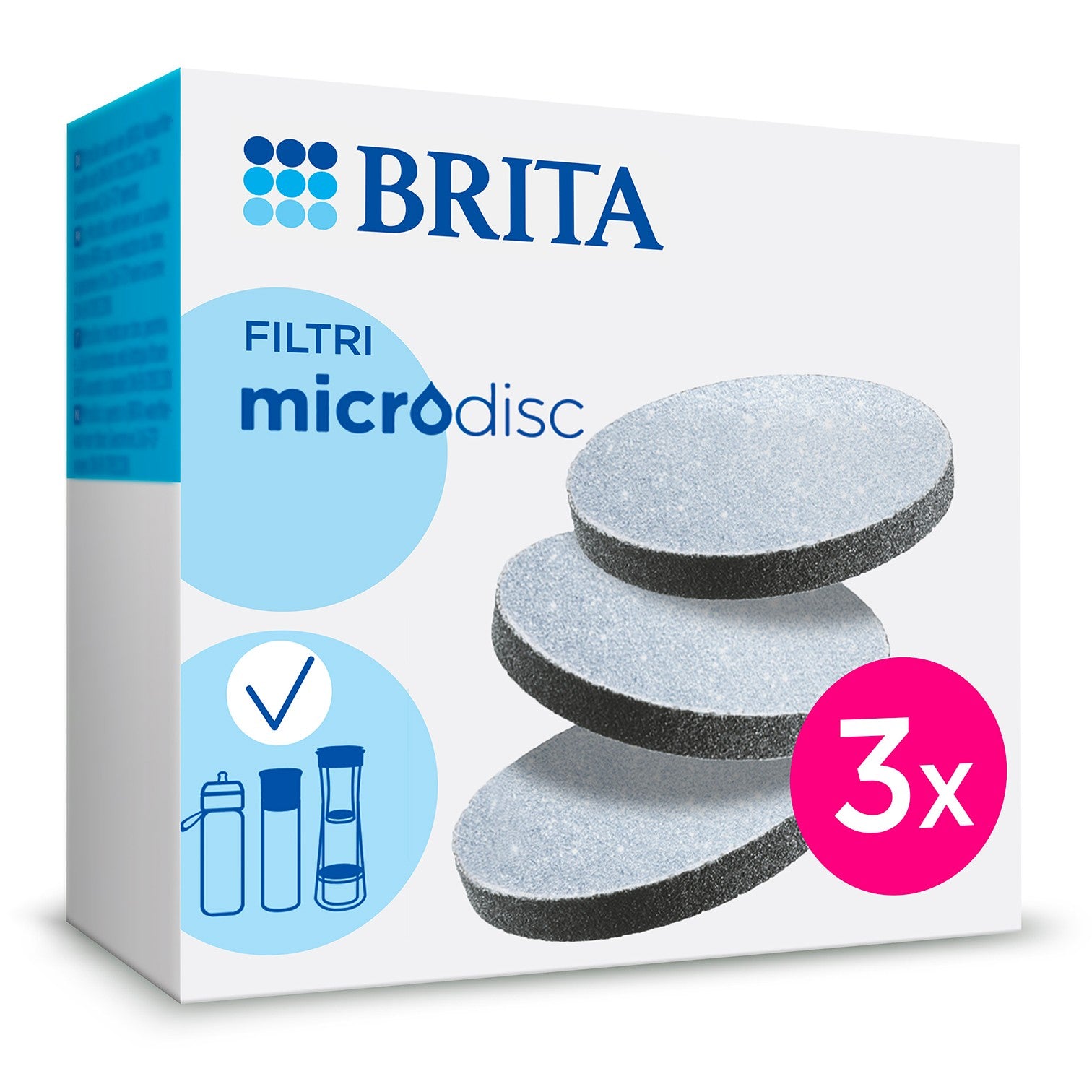 Brita MicroDisc - Filtri per bottiglie e borracce filtranti (3x Microdisc)