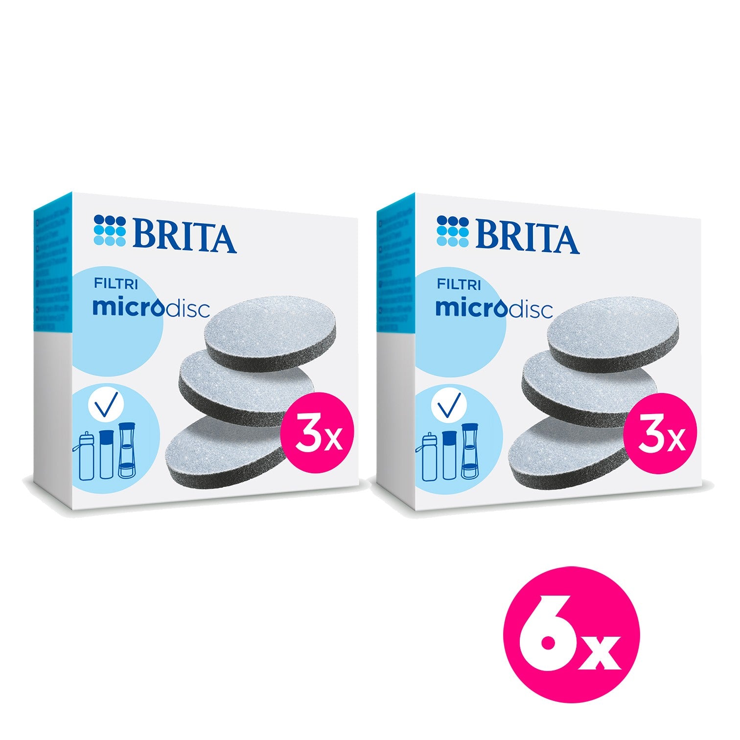 Brita MicroDisc - Filtri per bottiglie e borracce filtranti (6x Microdisc)