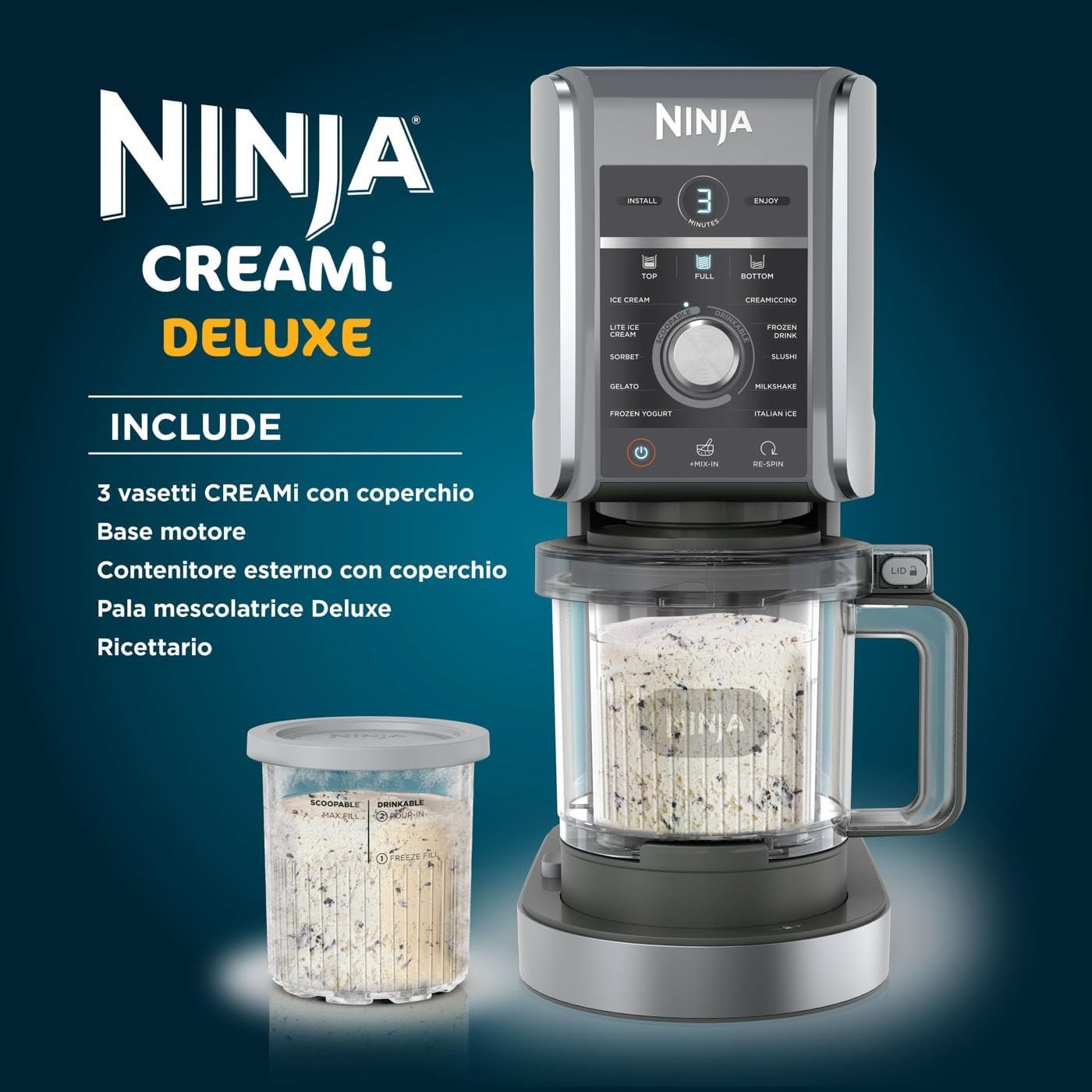 SHARK NINJA GELATERIA CREAMI DELUXE 7 IN 1 - GARANZIA UFFICIALE ITALIA 2 ANNI